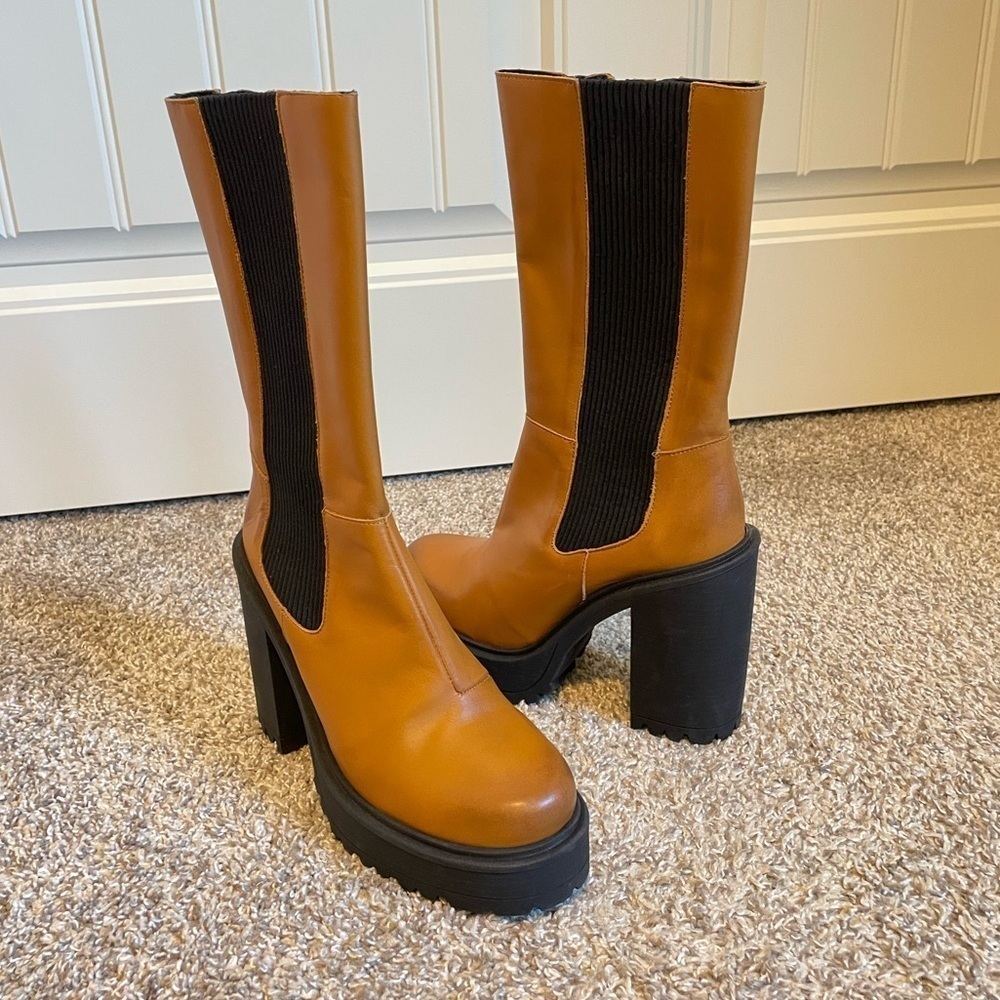 Free People Tristan Chelsea Boot Platform Lug chunky size 39